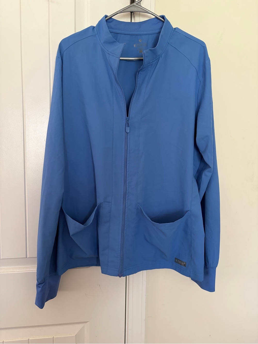 Lightweight Blue Zip Scrub Jacket